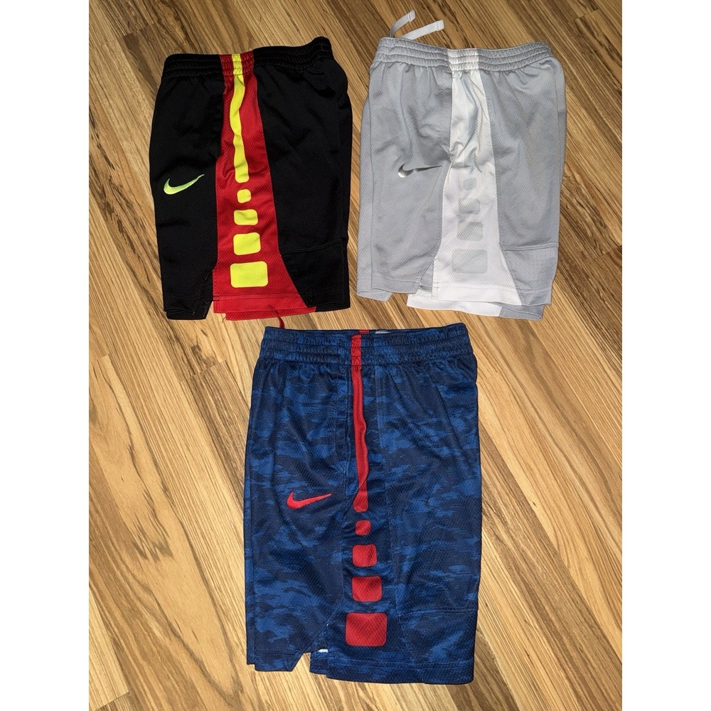 Nike Boys Sz M Medium Shorts Athletic Dri-fit Lot Pockets‎ Drawstring 10/12